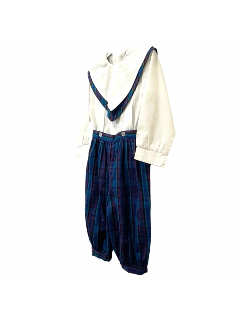 Vintage Lumpkin by Julie Le Corgne Boys Size 4T Buster Suit Romper Set Plaid USA